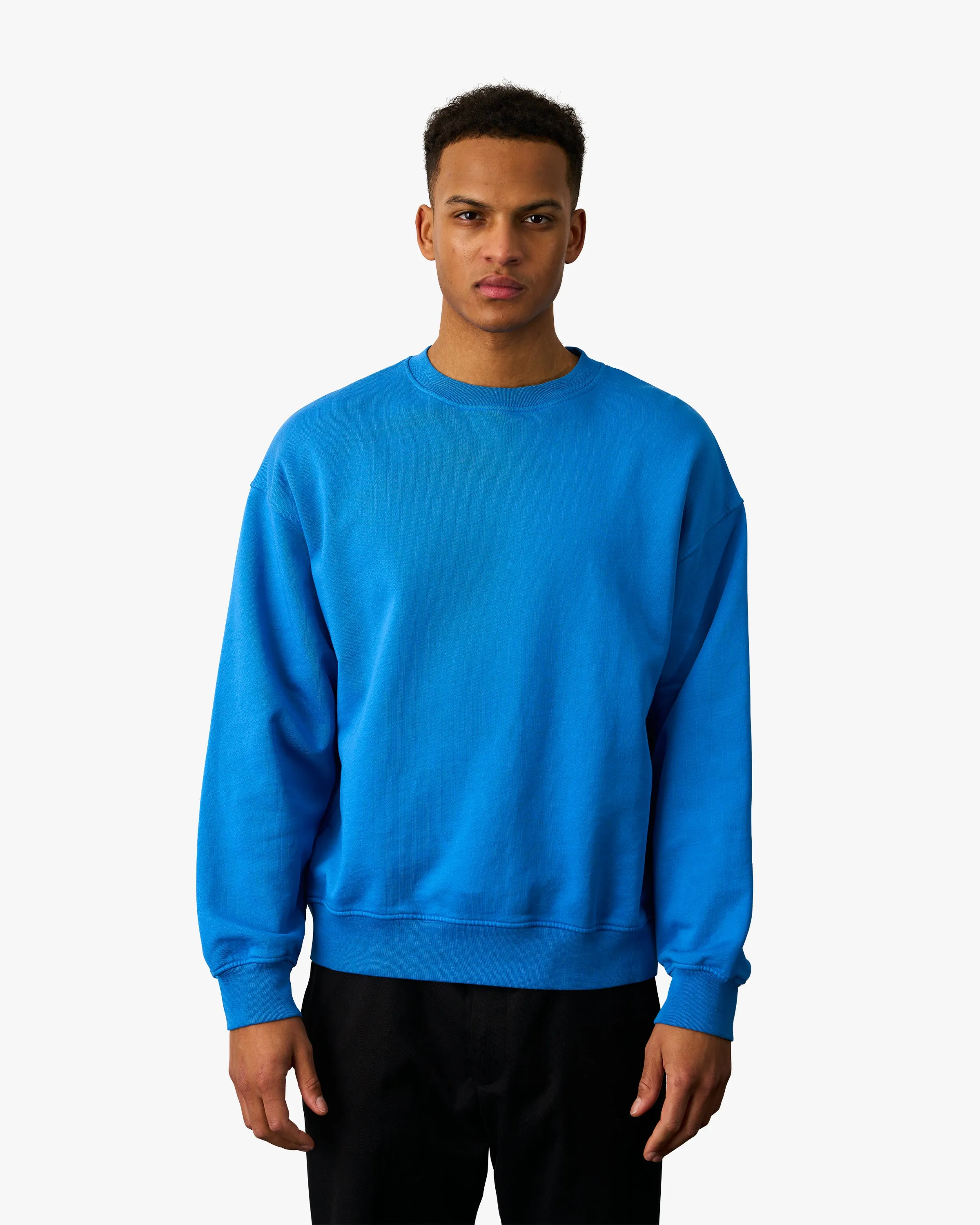 Organic Oversized Crew - Pacific Blue