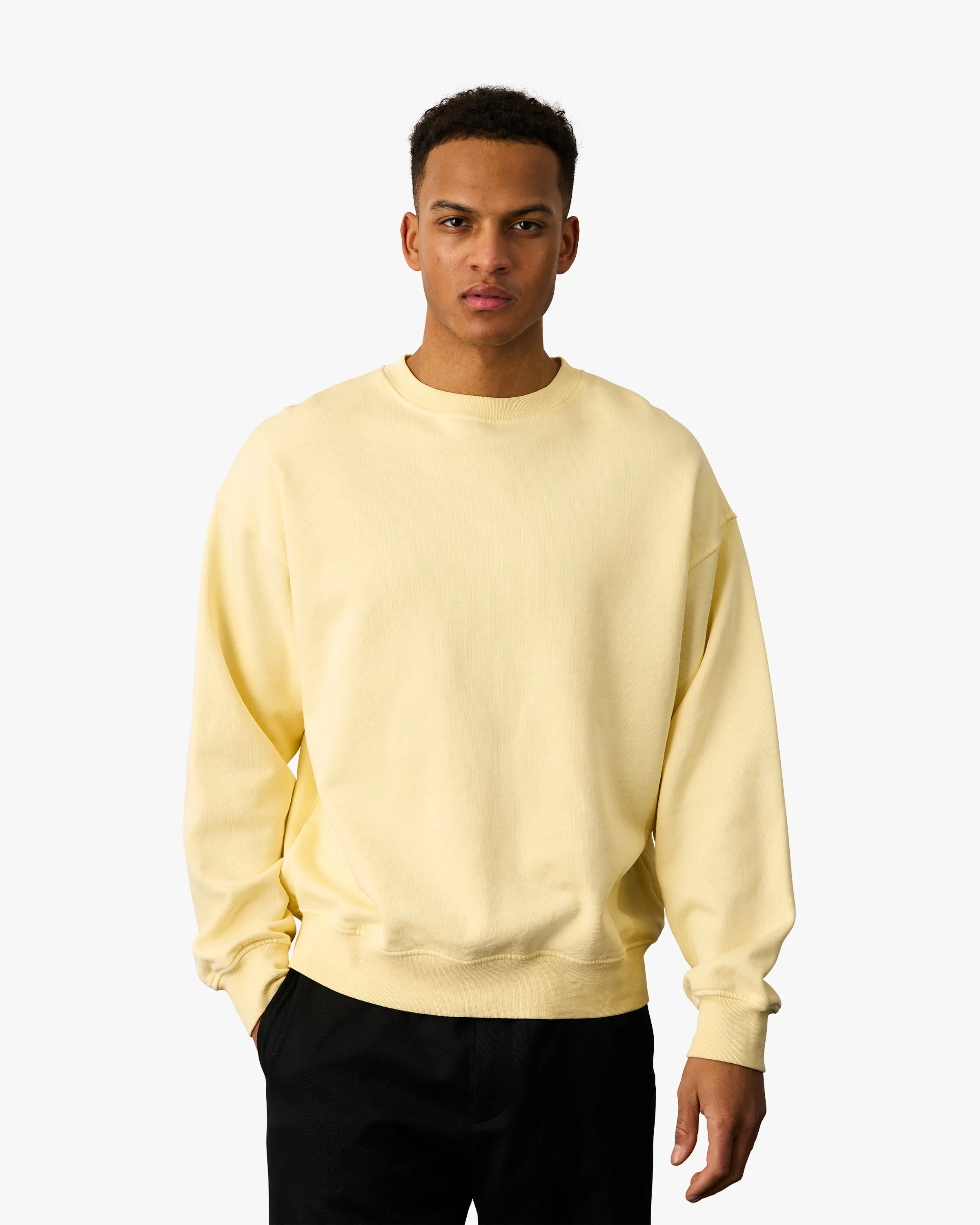 Organic Oversized Crew - Soft Yellow