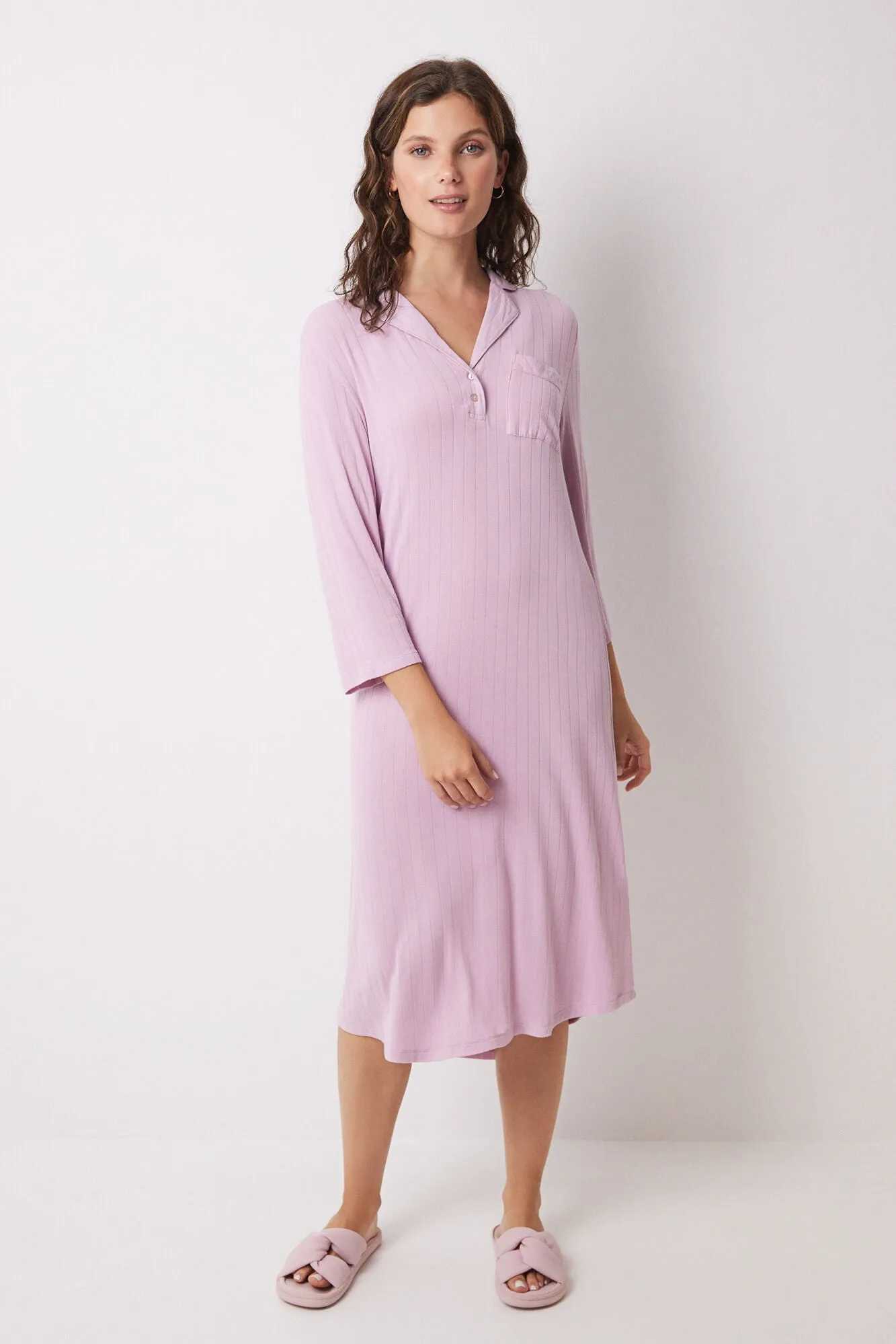 Pink soft touch midi nightgown