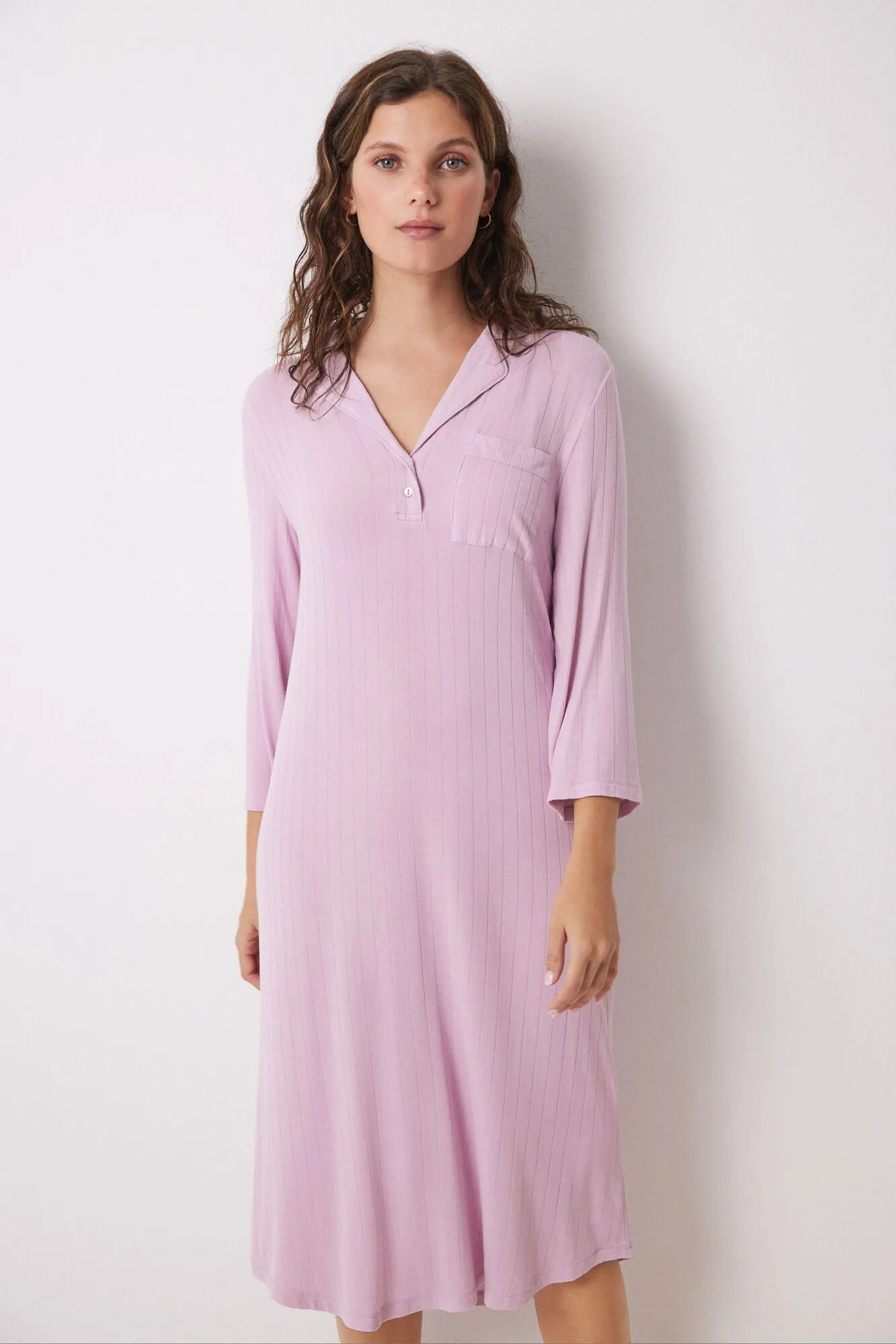 Pink soft touch midi nightgown