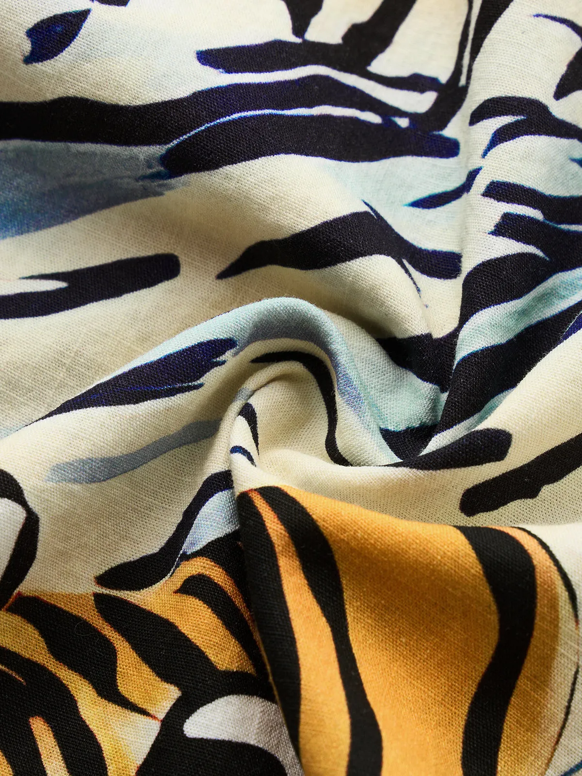 Playful Tiger & Tropical Rainforest Cotton Shirt