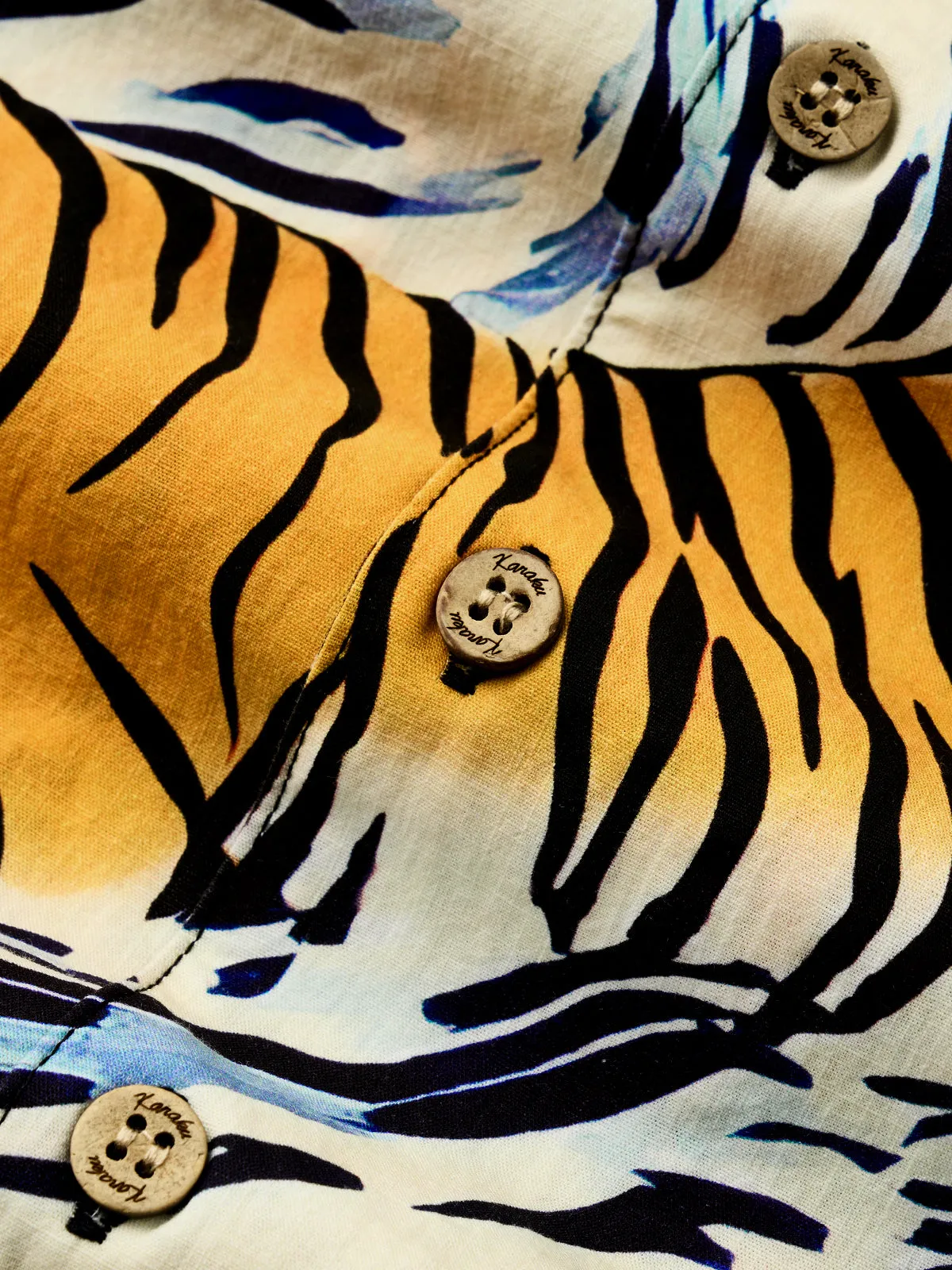 Playful Tiger & Tropical Rainforest Cotton Shirt