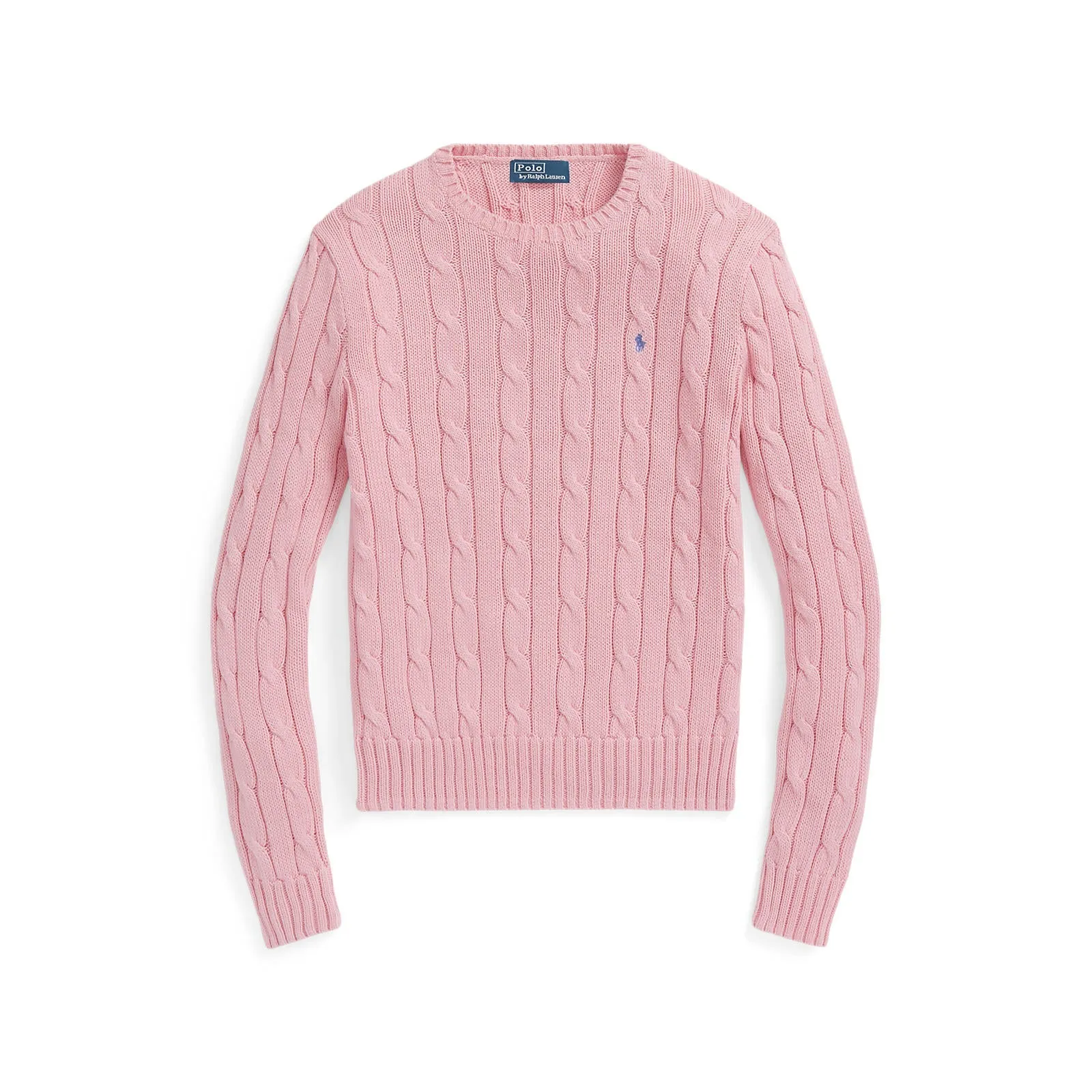 Polo Ralph Lauren - Julianna Cable-Knit Cotton Crewneck Sweater - Carmel Pink