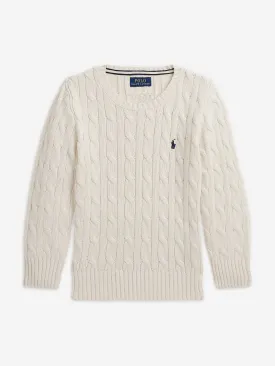 Ralph Lauren Boys Cable Knit Jumper in Ivory