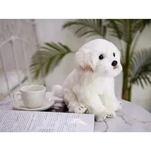 Real-like Maltese Dog Plush