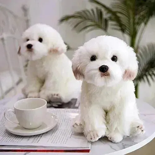 Real-like Maltese Dog Plush