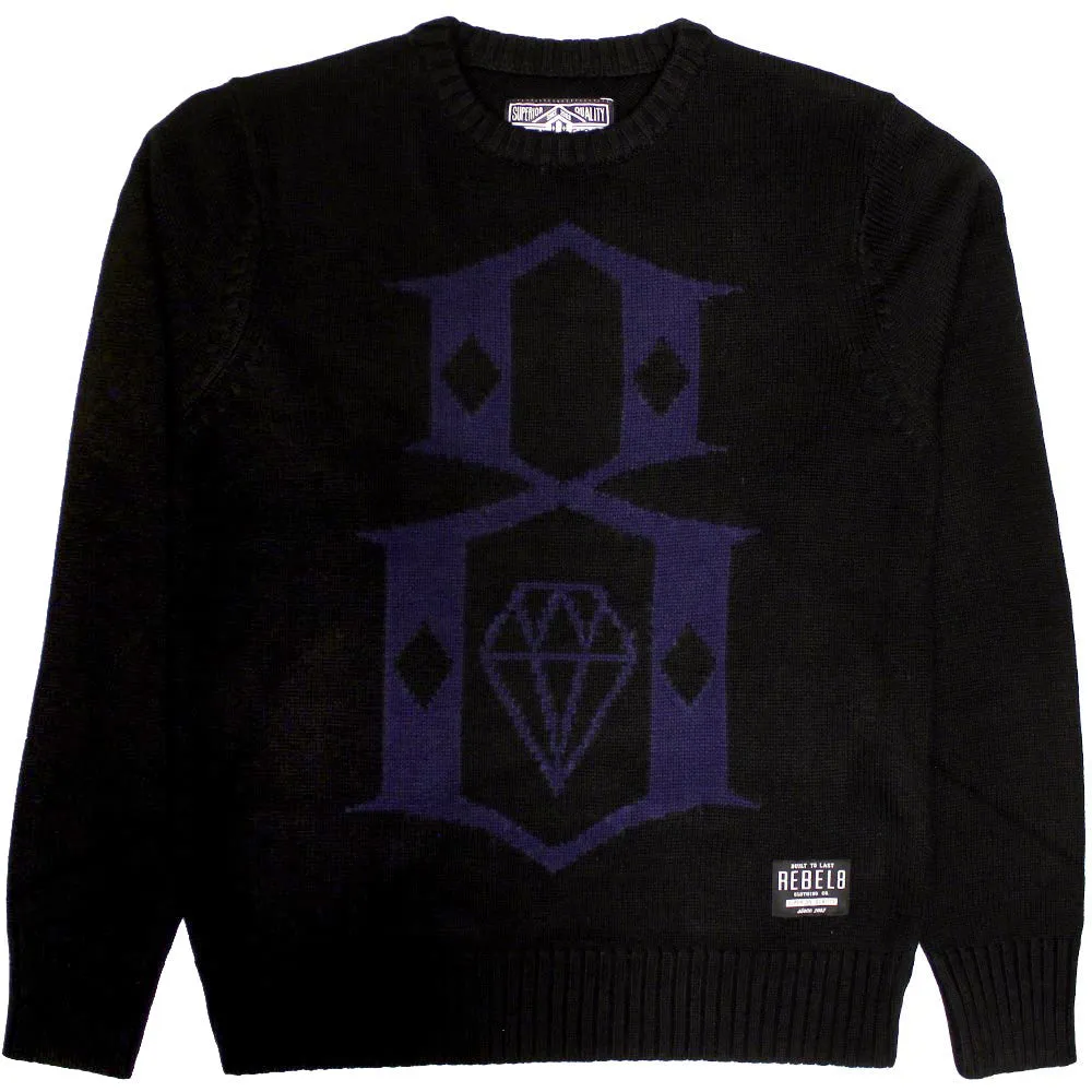 REBEL8 Huxtable Mens Crewneck Jumper Black