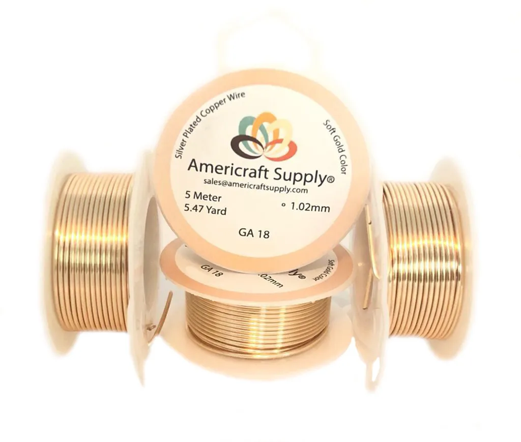 Soft Gold Color GA 14-16-18-20-22-24-26-28-30-32  Non tarnish. Brand Americraft Supply®