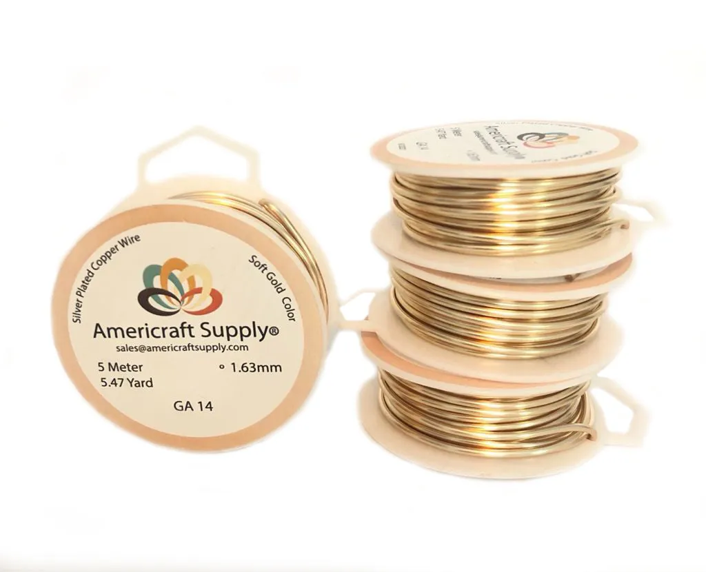 Soft Gold Color GA 14-16-18-20-22-24-26-28-30-32  Non tarnish. Brand Americraft Supply®