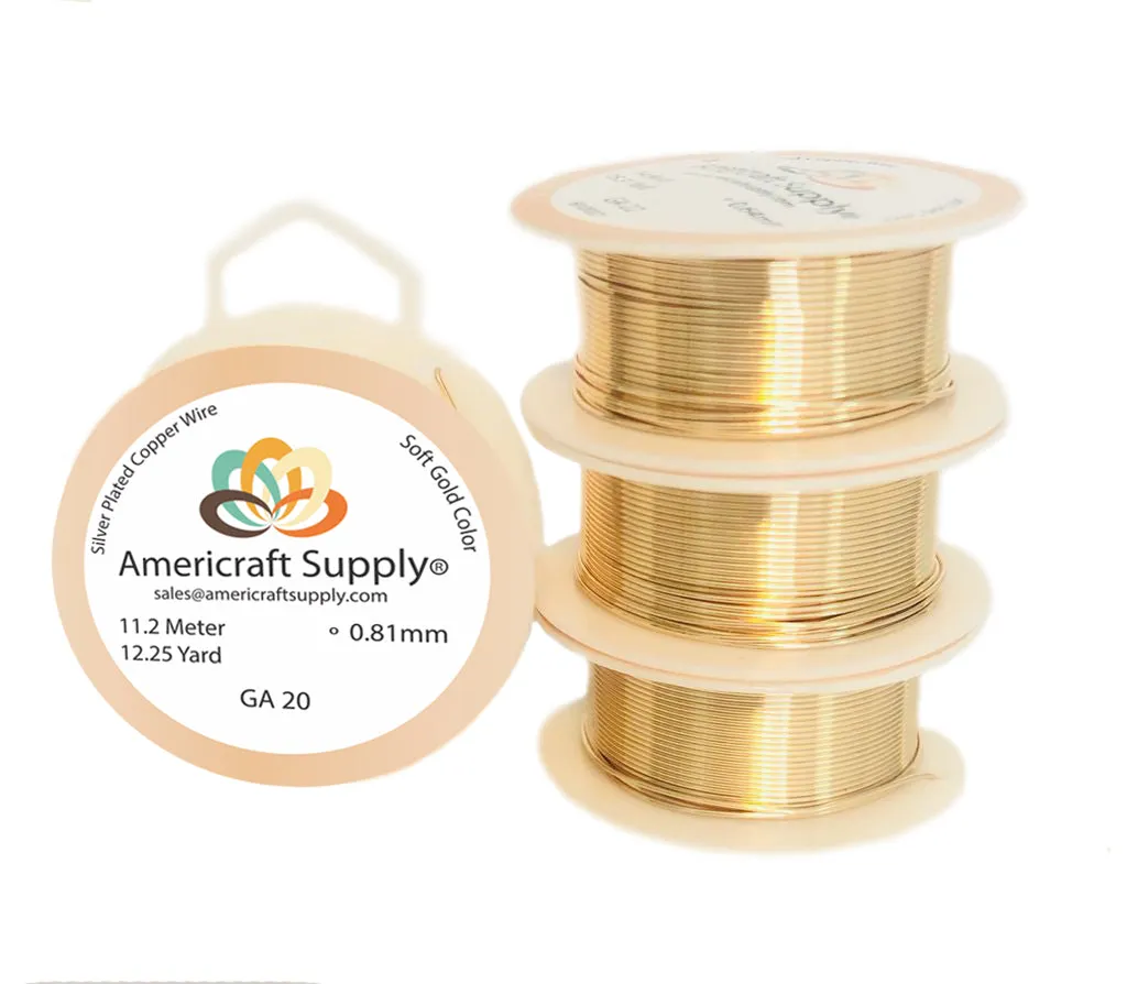 Soft Gold Color GA 14-16-18-20-22-24-26-28-30-32  Non tarnish. Brand Americraft Supply®