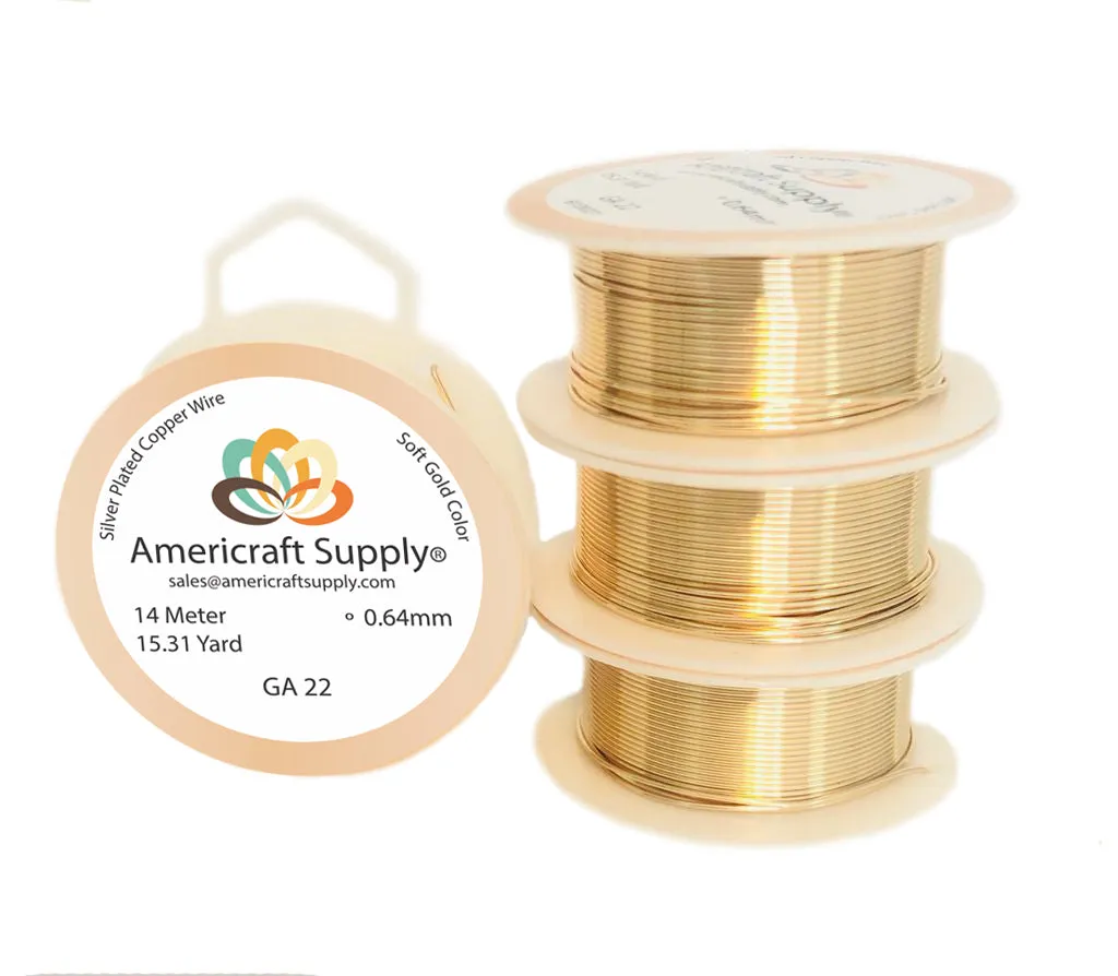 Soft Gold Color GA 14-16-18-20-22-24-26-28-30-32  Non tarnish. Brand Americraft Supply®