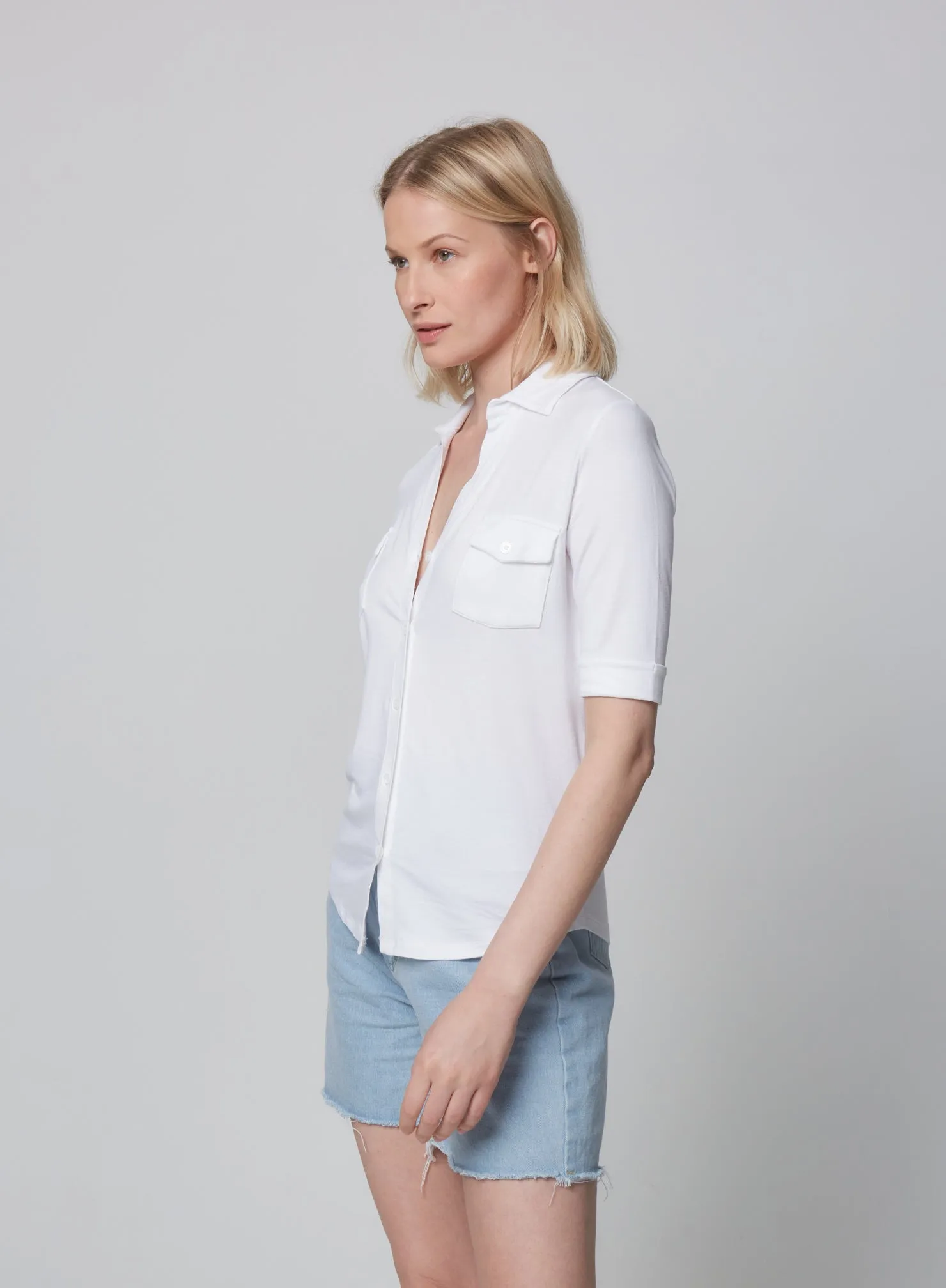 Soft Touch Elbow Sleeve Pocket Shirt