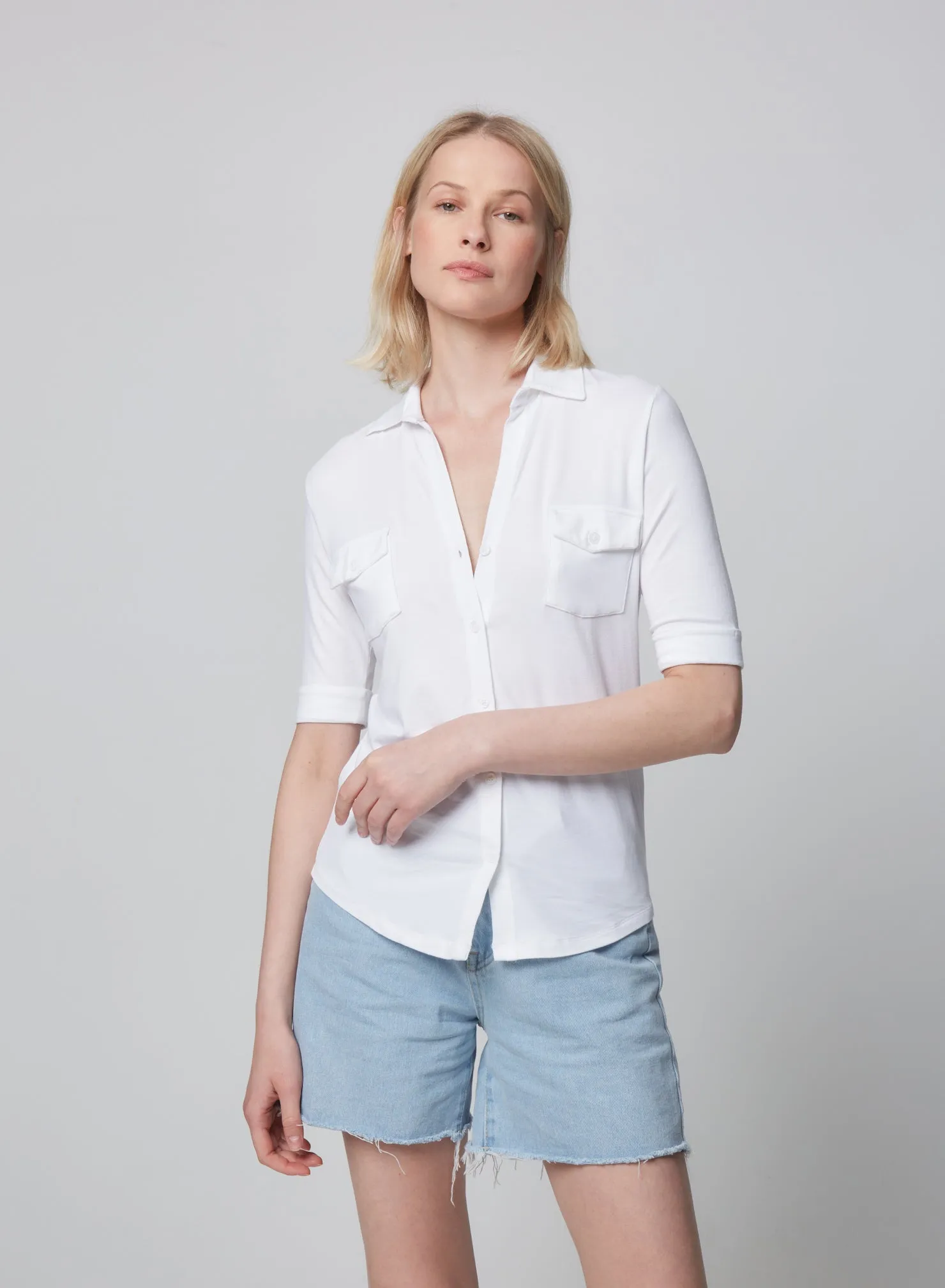 Soft Touch Elbow Sleeve Pocket Shirt