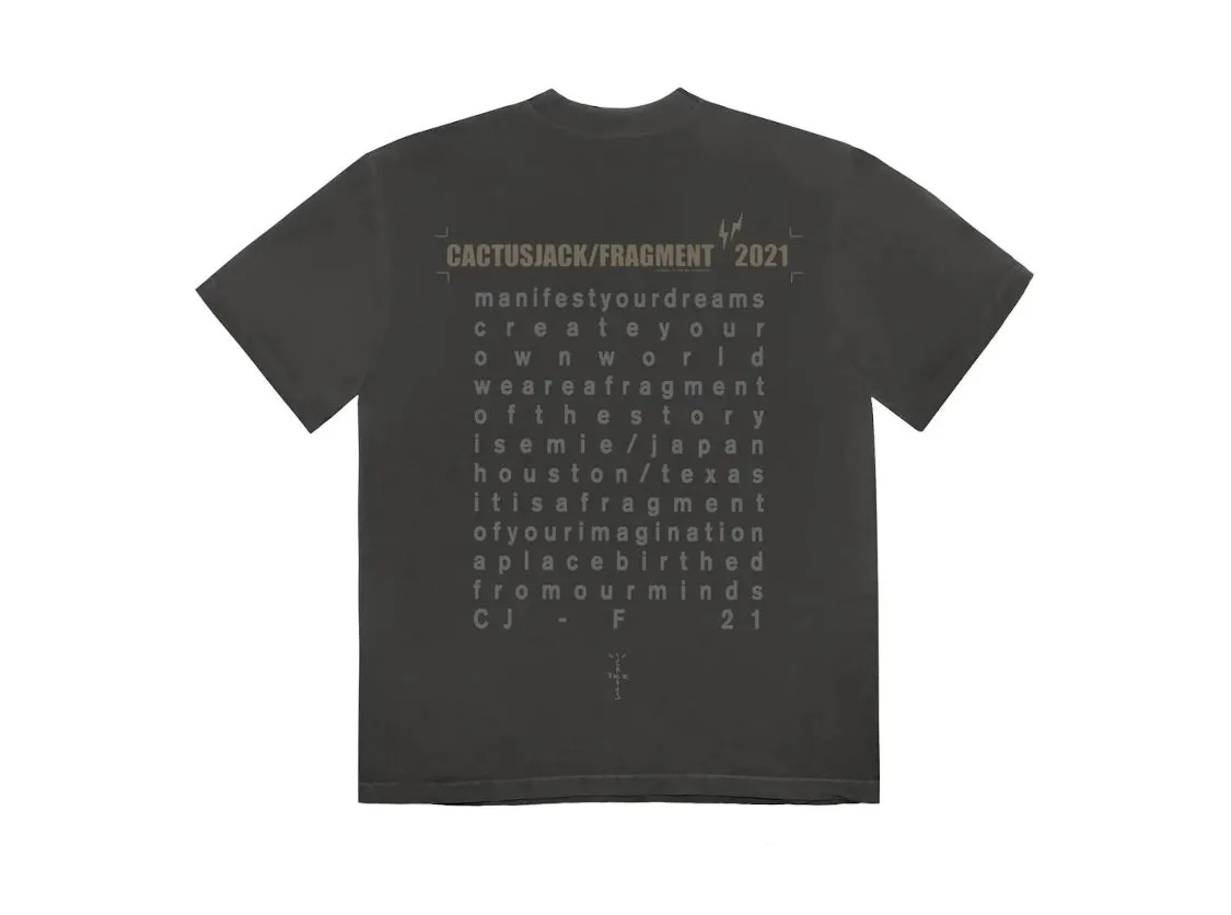 Travis Scott Cactus Jack For Fragment Create Tee Washed Black