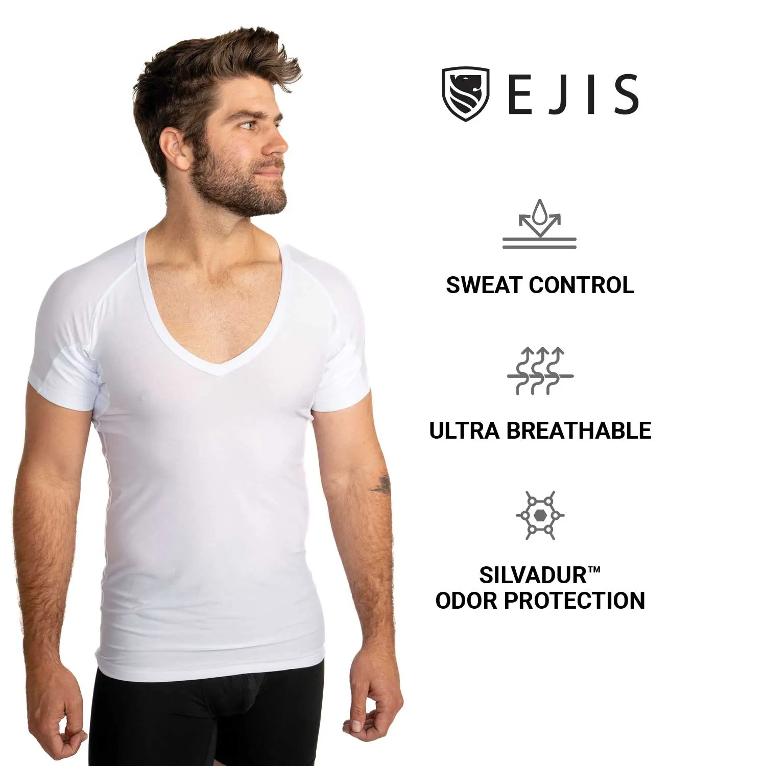 Ultra Breathable Deep V Sweat Proof Undershirt for Men