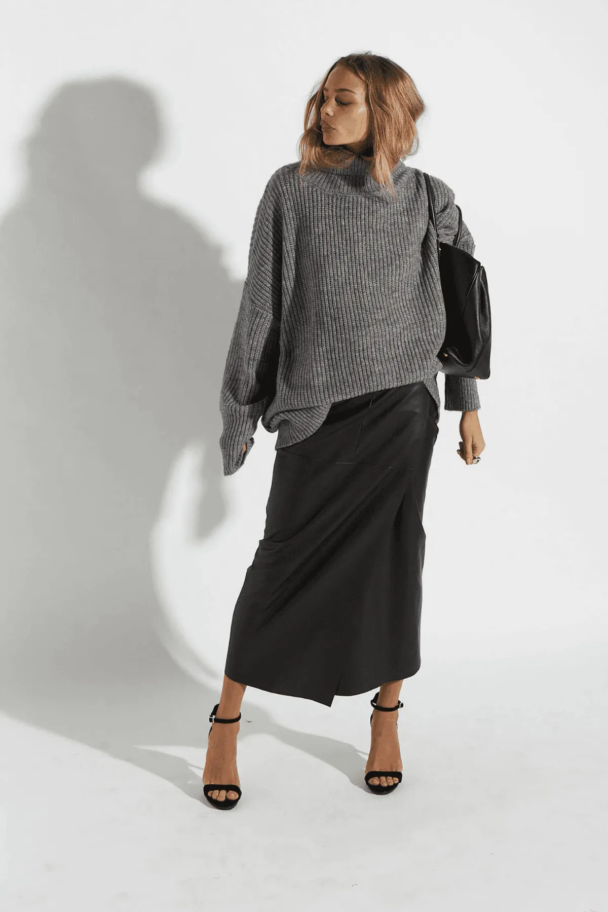 VEGAN WRAP SKIRT BLACK