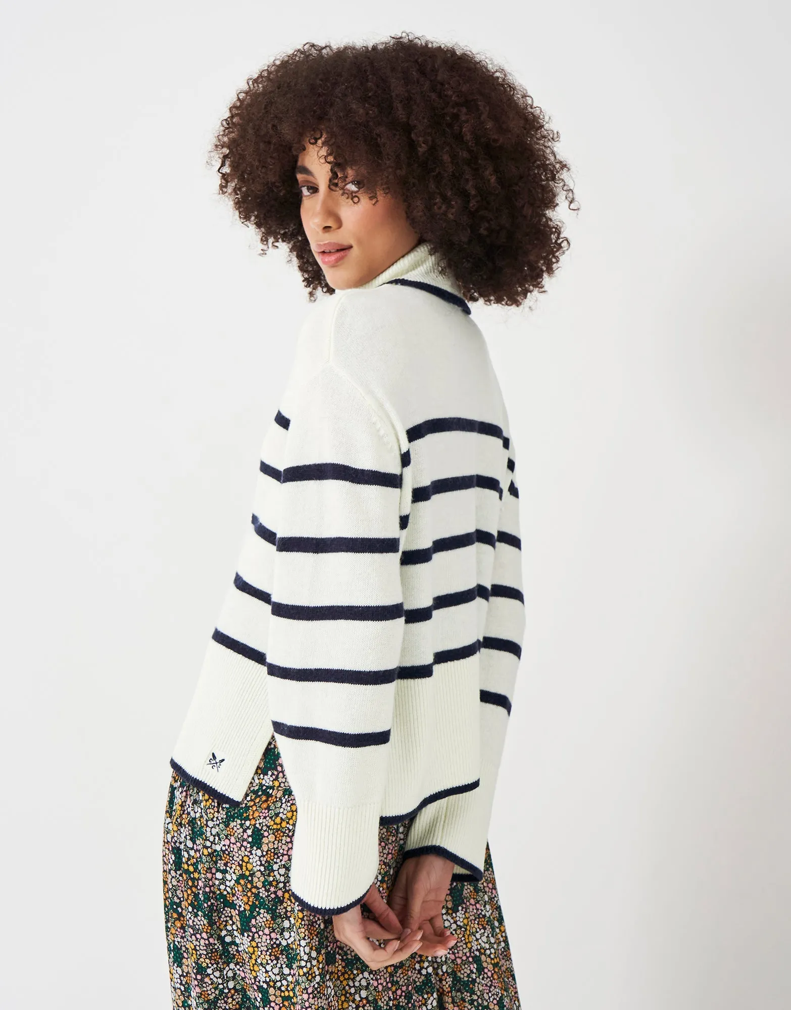 Wide Sleeve Roll Neck Jumper