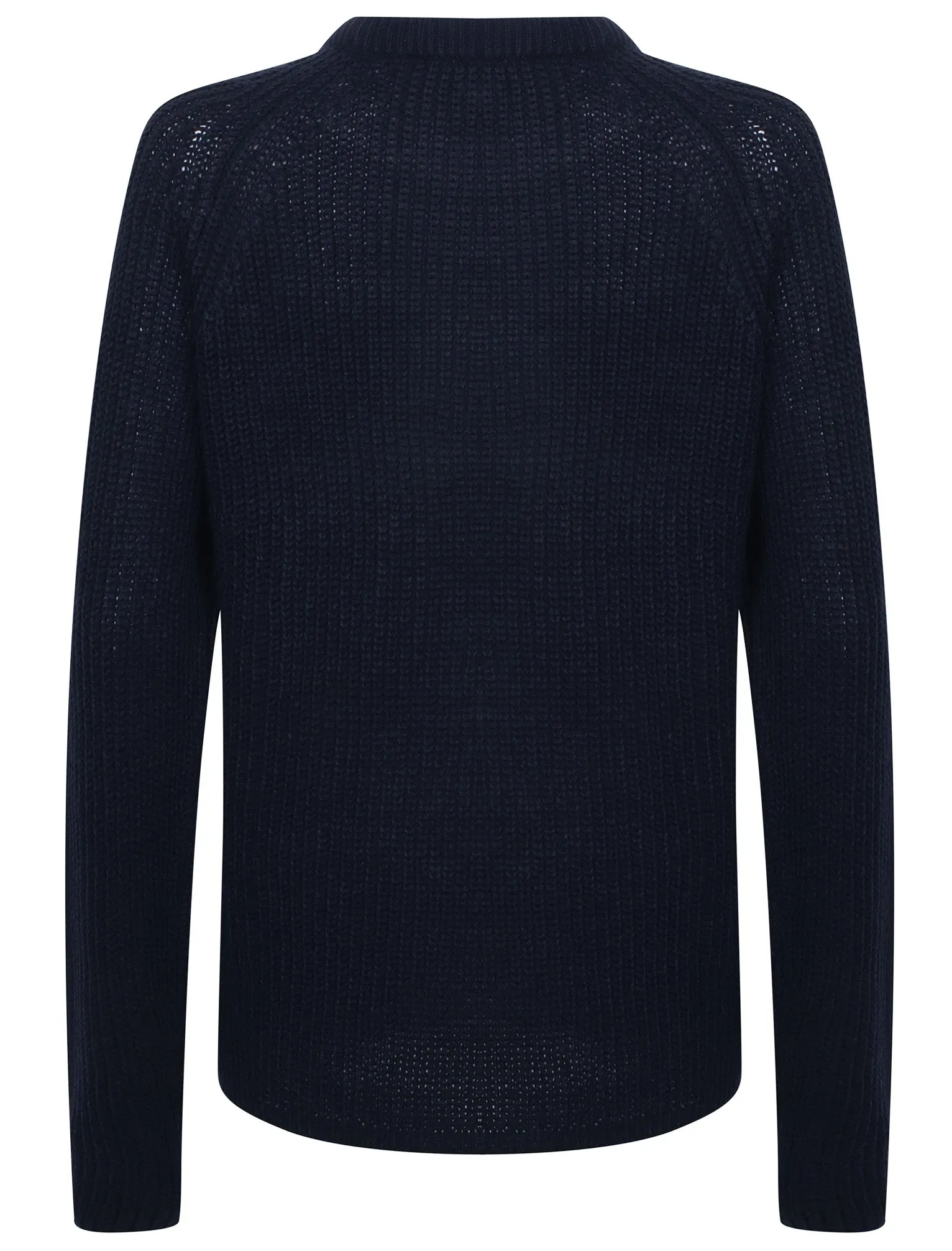 Willow Knitted Crew Neck Jumper In Navy - Amara Reya