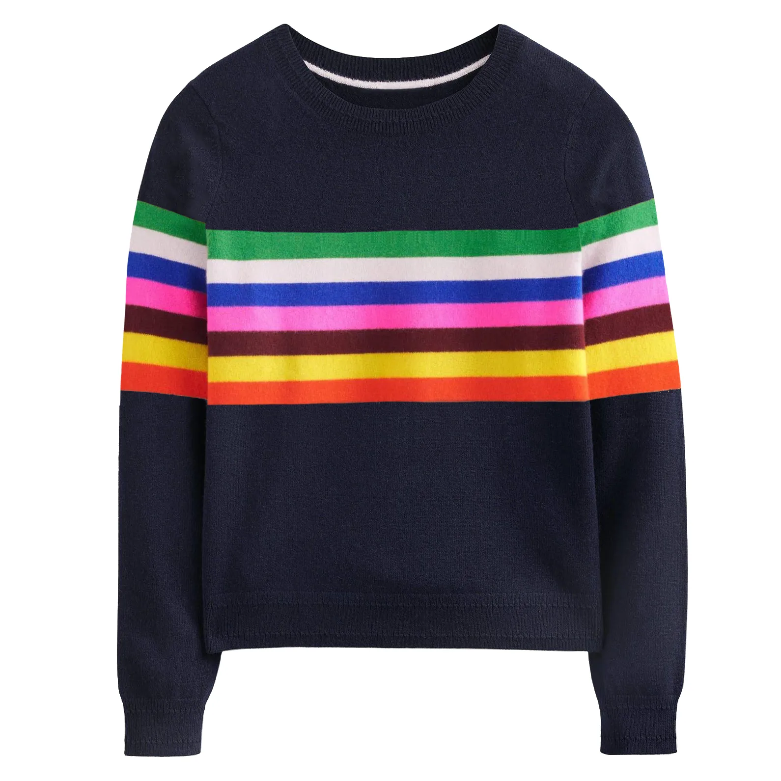 Women's black vintage striped knit sweater