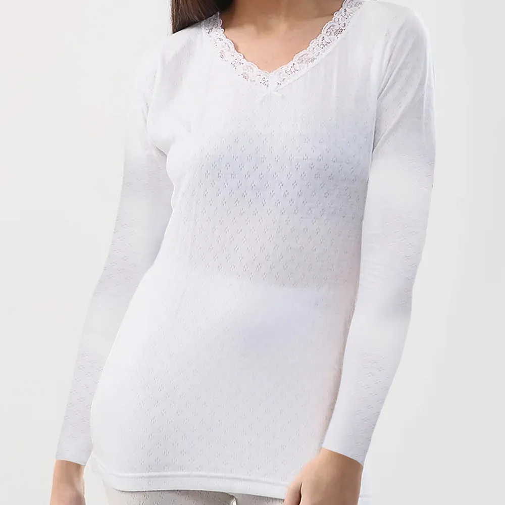 Women's Thermal Long Sleeve Shirt White